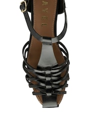 Ravel Black Leather Flat Sandals - Image 4 of 4