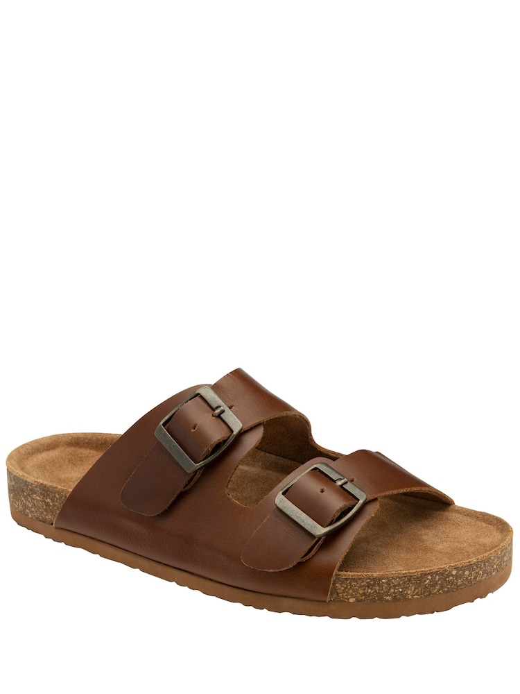 Ravel Brown Leather Toe Post Sandals - Image 1 of 4 Ravel Brown Leather Toe Post Sandals - Image 1 of 4