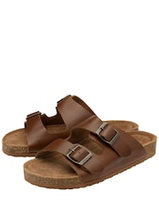 Ravel Brown Leather Toe Post Sandals - Image 2 of 4