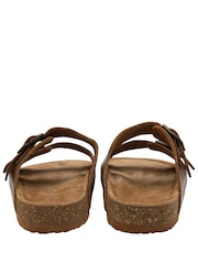 Ravel Brown Leather Toe Post Sandals - Image 3 of 4