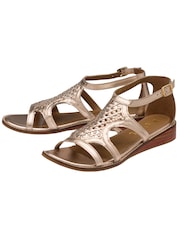 Gold - Ravel Ledersandalen mit Keilabsatz - Bild 2 von 4