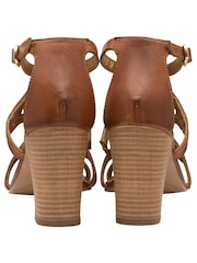 Ravel Brown Leather Heeled Sandals - Image 3 of 4