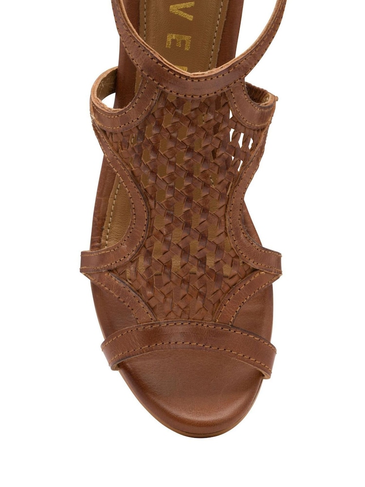 Ravel Brown Leather Heeled Sandals - Image 4 of 4 Ravel Brown Leather Heeled Sandals - Image 4 of 4