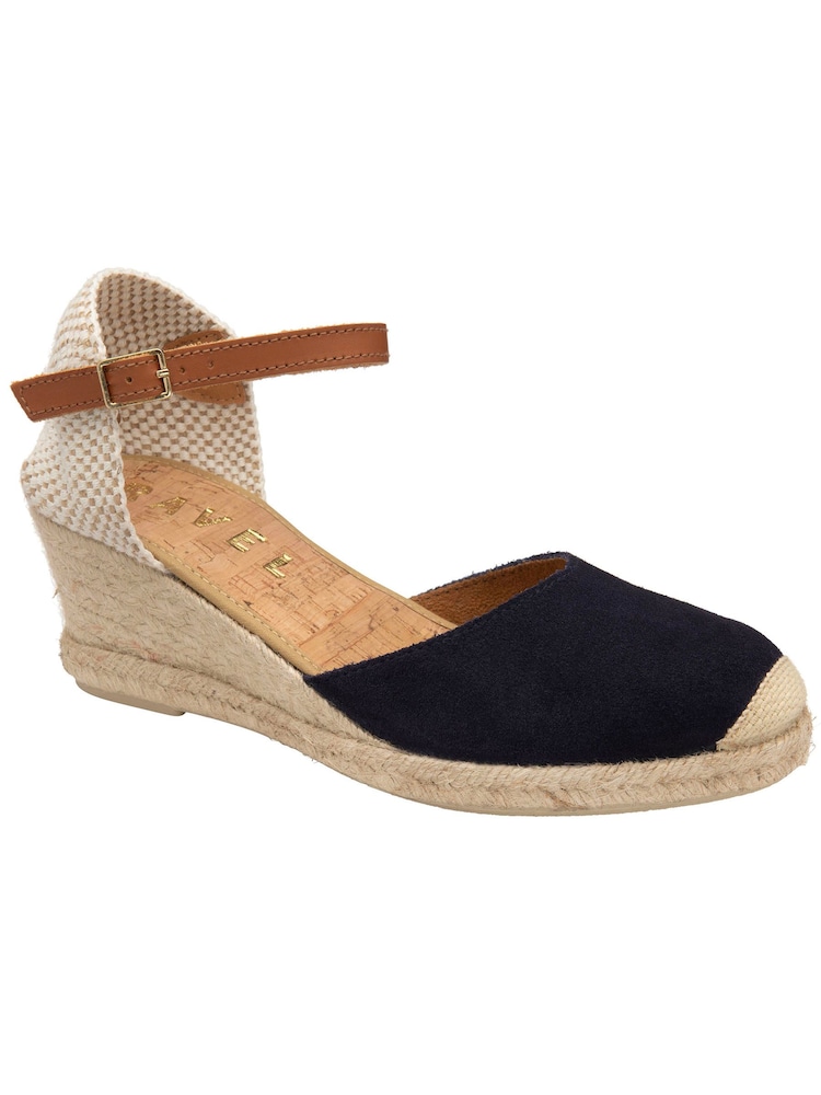 Ravel Blue Ankle Strap Wedge Espadrilles - Image 1 of 4