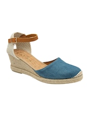 Ravel Blue Ankle Strap Wedge Espadrilles - Image 1 of 3