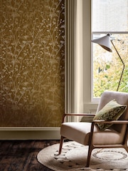 Clarissa Hulse Mustard  Pewter Wild Chervil 10M Wallpaper - Image 1 of 3