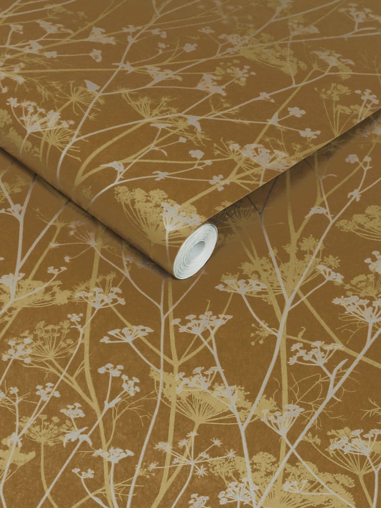 Clarissa Hulse Mustard Pewter Wild Chervil 10M Wallpaper - Image 3 of 3 Clarissa Hulse Mustard Pewter Wild Chervil 10M Wallpaper - Image 3 of 3