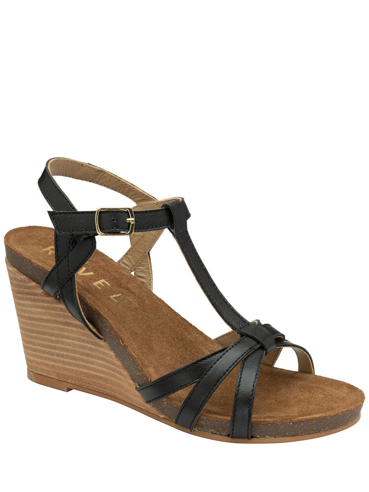 Buy Ravel Black Leather Wedge Sandals from Next Luxembourg