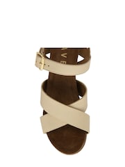 Ravel Nude Leather Wedge Sandals - Image 4 of 4
