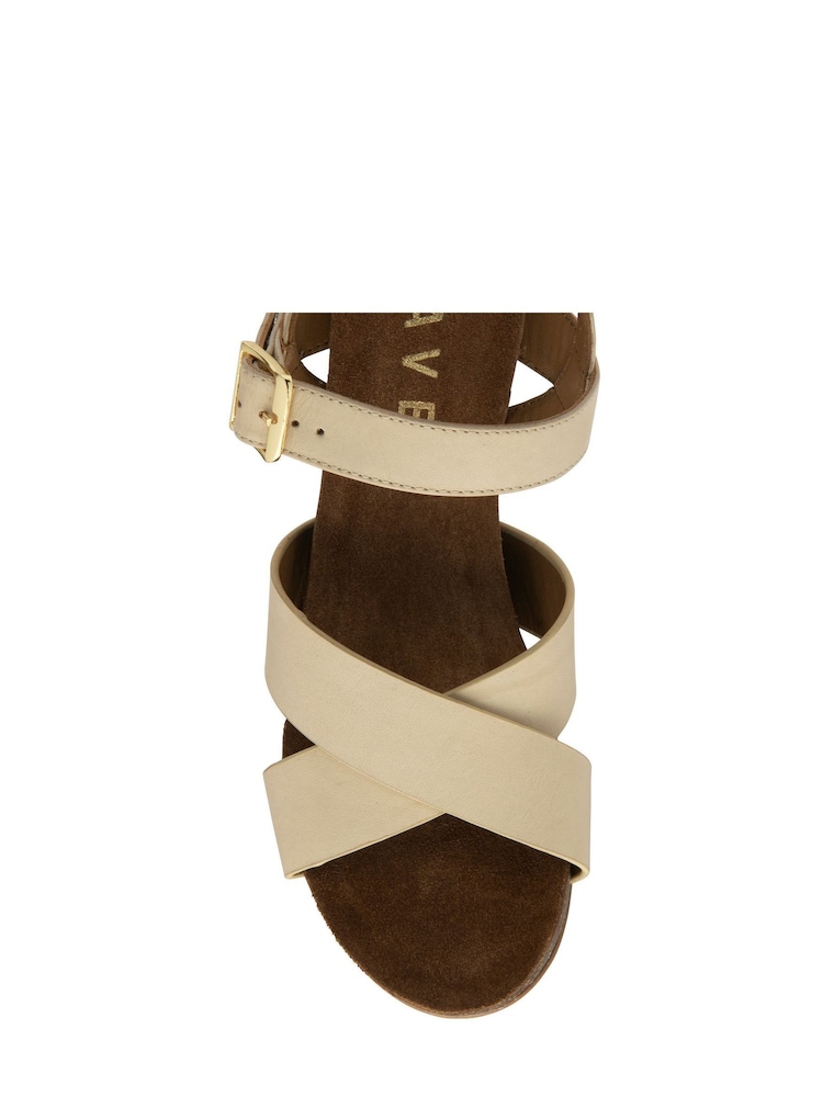 Ravel Nude Leather Wedge Sandals - Image 4 of 4