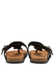 Ravel Black Leather Mule Toe Post Sandals - Image 3 of 4