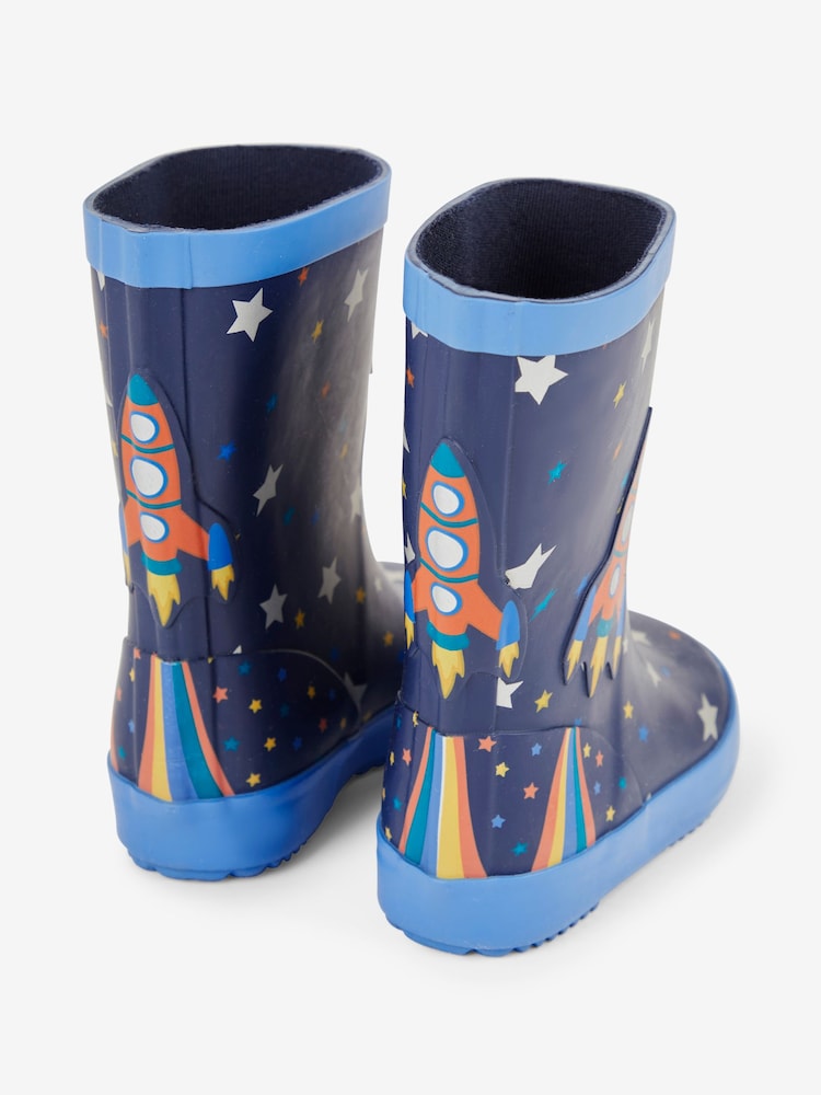 Marineblau Rakete - Jojo Maman Bébé – bedruckte, gefütterte Gummistiefel - Bild 2 von 5 Marineblau Rakete - Jojo Maman Bébé – bedruckte, gefütterte Gummistiefel - Bild 2 von 5