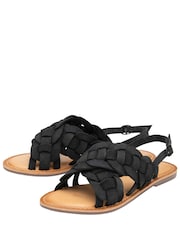 Ravel Black Suede Slingback Flat Sandals - Image 2 of 4