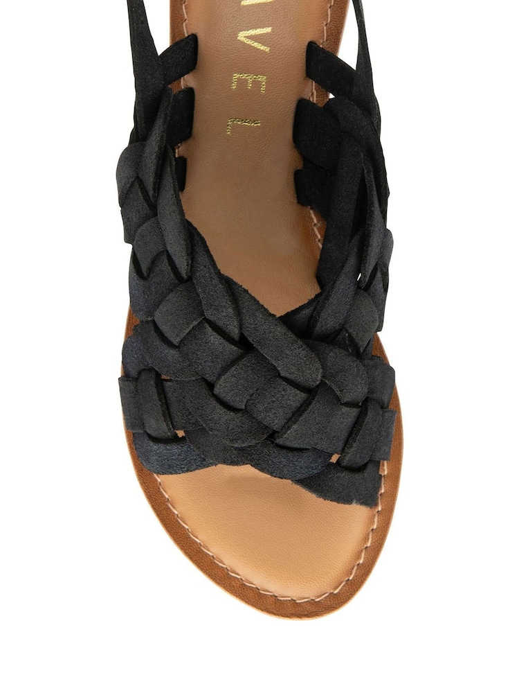 Ravel Black Suede Slingback Flat Sandals - Image 4 of 4