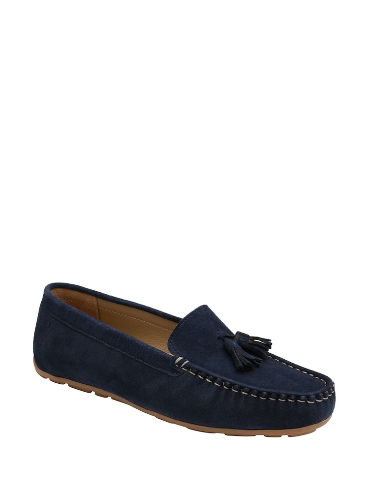 Ravel Blue Leather Loafers - Image 1 of 4 Ravel Blue Leather Loafers - Image 1 of 4