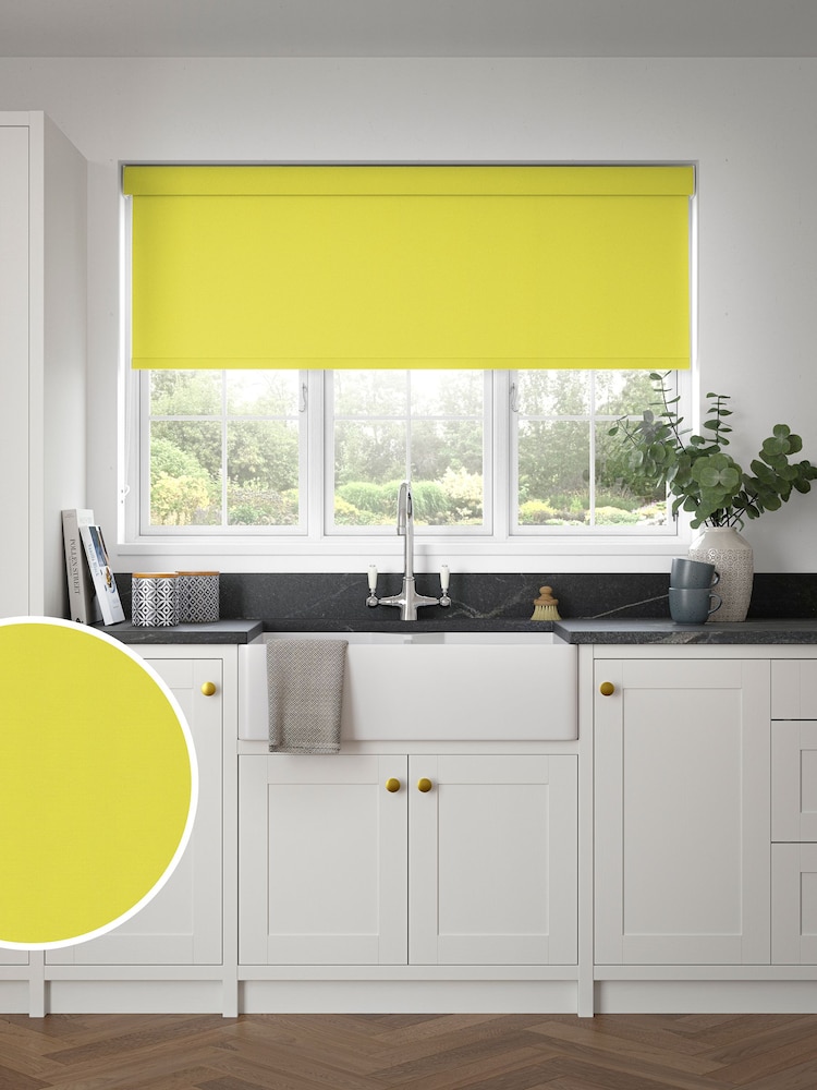 Sunshine Yellow Echo Made to Measure Blackout Roller Blind - Image 1 of 6