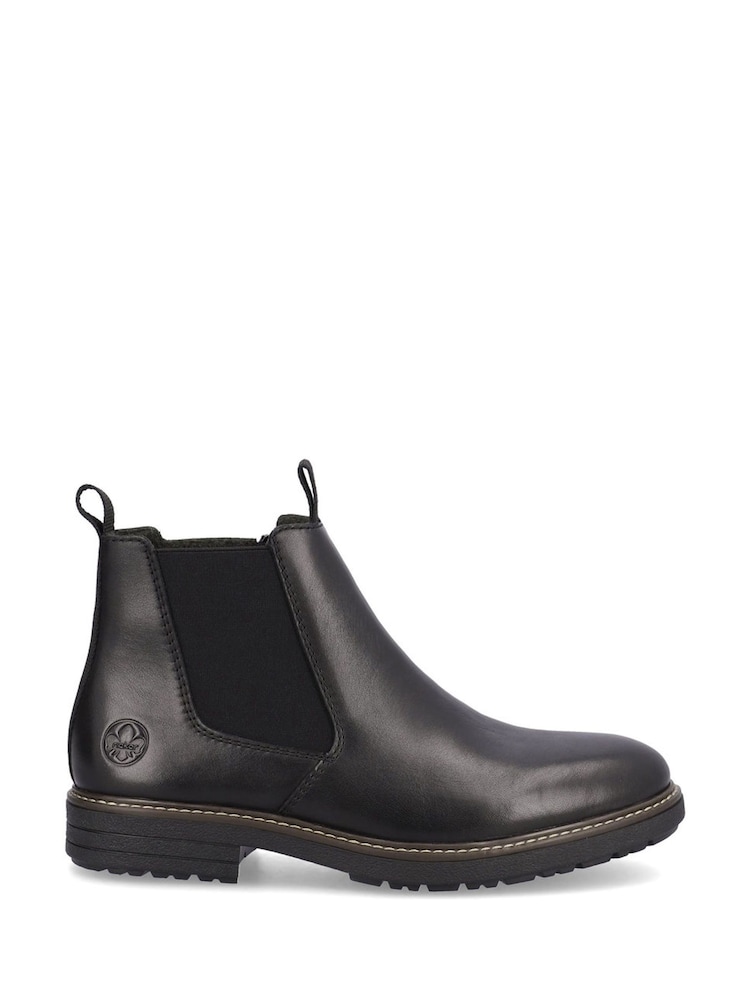 Rieker Black Elastic & Inside Zip Boots - Image 1 of 1