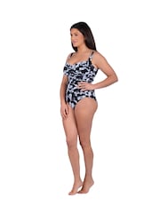 Seaspray Black Amalfi Floral Twist Tummy Control Longer Length Swimsuit - Image 4 of 5