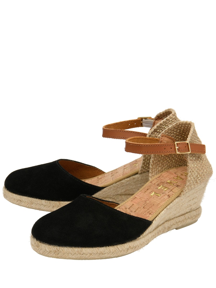 Ravel Black Ankle Strap Wedge Espadrilles - Image 2 of 4