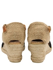 Ravel Black Ankle Strap Wedge Espadrilles - Image 3 of 4