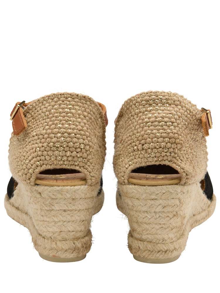 Ravel Black Ankle Strap Wedge Espadrilles - Image 3 of 4