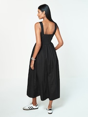 Black Summer Poplin Dress - Image 3 of 6
