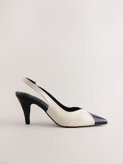 שנהב - Forever Comfort® Point Toe Spliced Slingback Heels - תמונה 4 מתוך 8