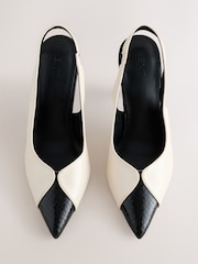 שנהב - Forever Comfort® Point Toe Spliced Slingback Heels - תמונה 5 מתוך 8