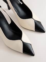 שנהב - Forever Comfort® Point Toe Spliced Slingback Heels - תמונה 7 מתוך 8