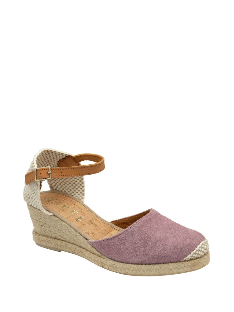 Ravel Purple Ankle Strap Wedge Espadrilles - Image 1 of 4 Ravel Purple Ankle Strap Wedge Espadrilles - Image 1 of 4