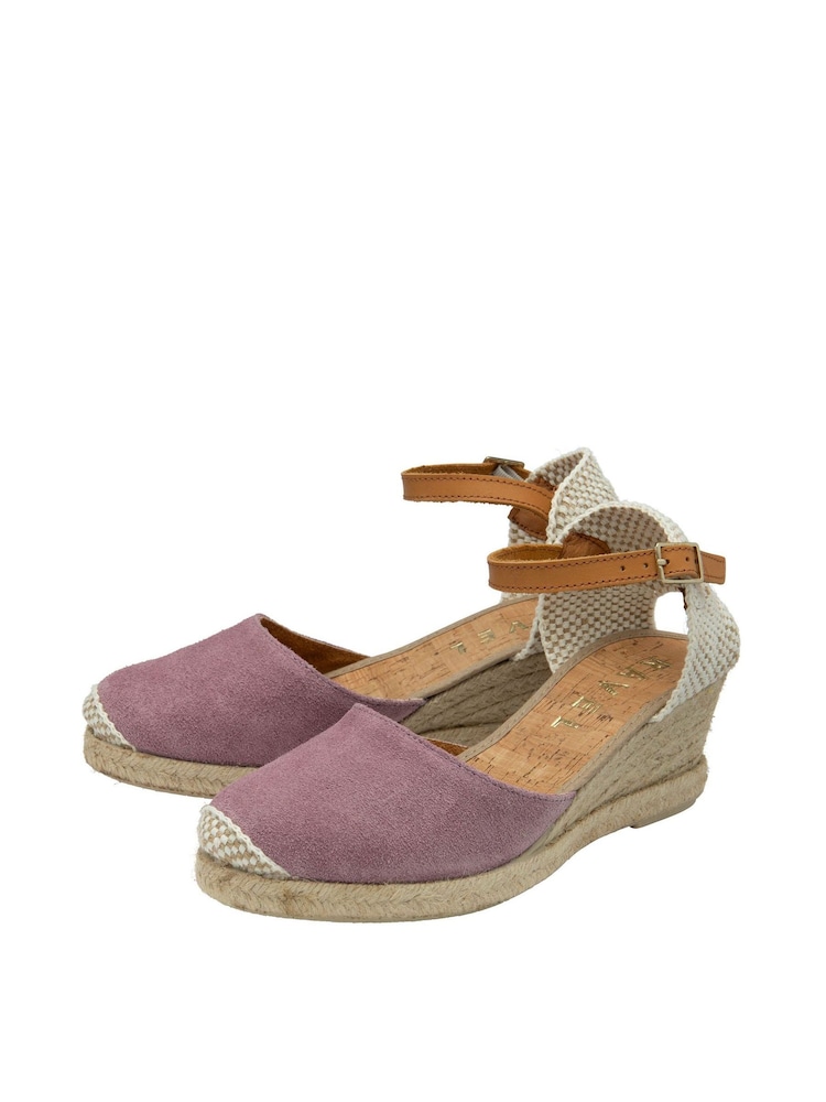 Ravel Purple Ankle Strap Wedge Espadrilles - Image 2 of 4 Ravel Purple Ankle Strap Wedge Espadrilles - Image 2 of 4