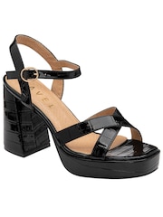 Ravel Black Platform Block-Heel Sandals - Image 1 of 4