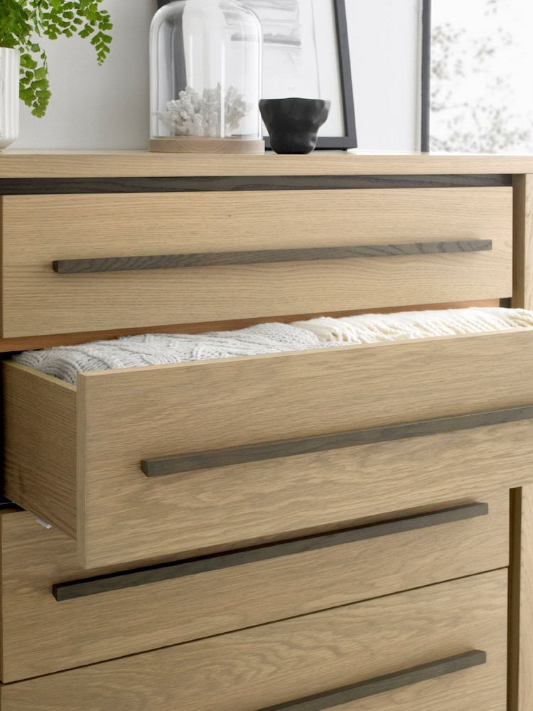 Bentley Designs Natural Rimini Oak 5 Drawer Chest - Image 1 of 3