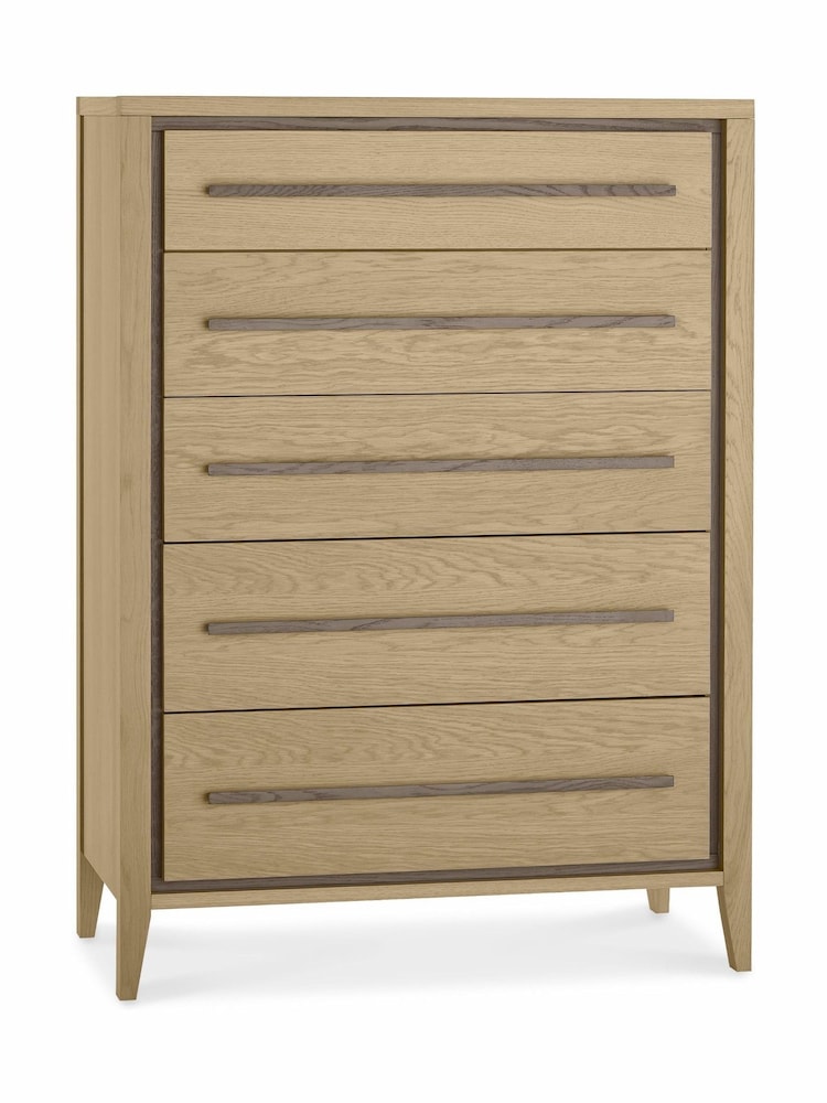 Bentley Designs Natural Rimini Oak 5 Drawer Chest - Image 2 of 3