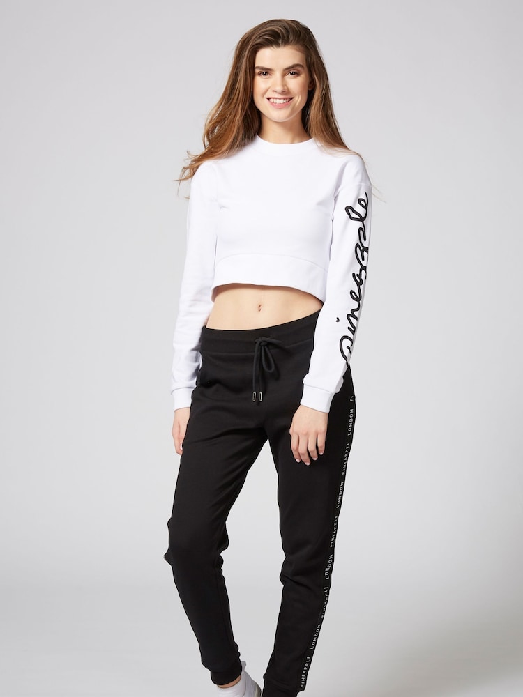 Pineapple Black 100% Cotton Exclusive Jacquard Joggers - Image 2 of 4