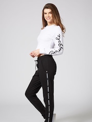 Pineapple Black 100% Cotton Exclusive Jacquard Joggers - Image 3 of 4