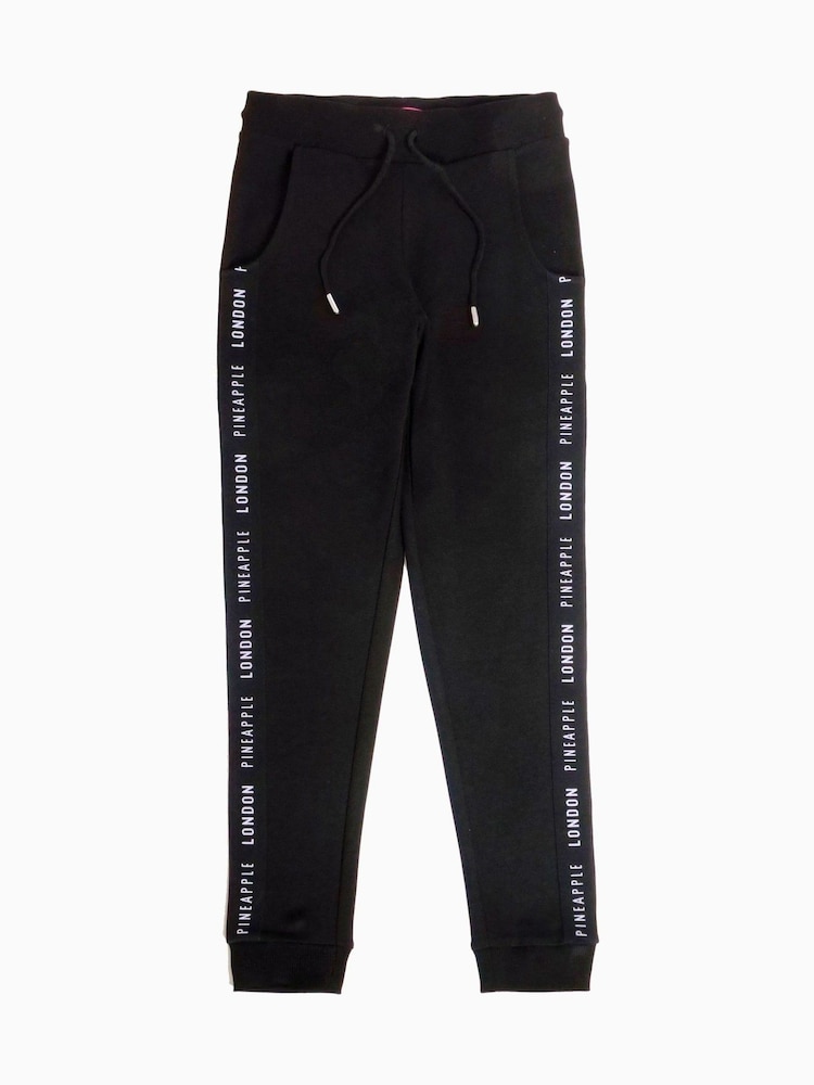Pineapple Black 100% Cotton Exclusive Jacquard Joggers - Image 4 of 4