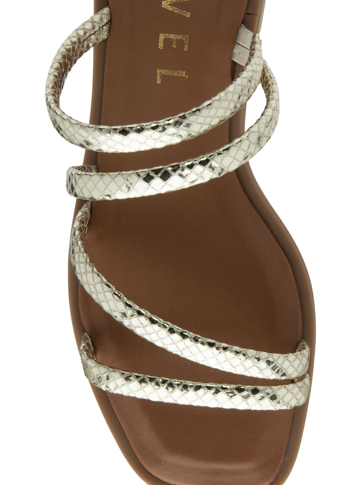 Ravel Silver/Brown Flat Strappy Mule Sandals - Image 4 of 4