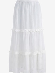 Mint Velvet White Broderie Midi Skirt - Image 3 of 3