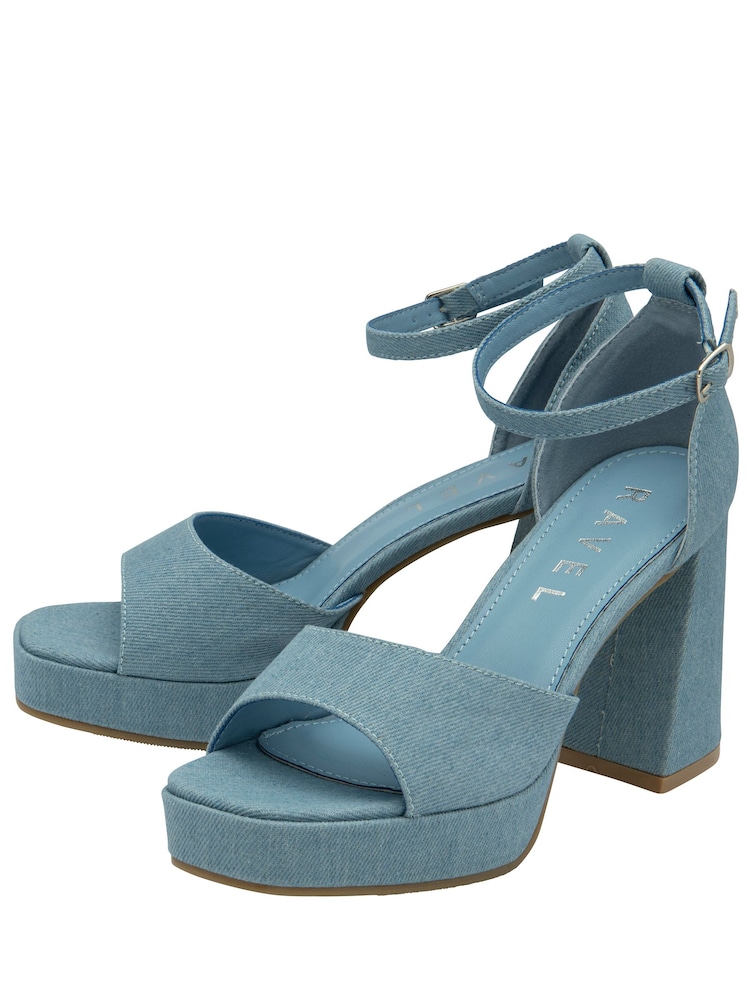 Ravel Blue Open Toe Platform Sandals - Image 2 of 3