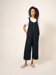 White Stuff Black Viola 100% Linen Dungarees - Image 1 of 4