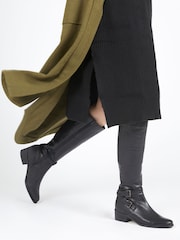 Jones Bootmaker Phoebe L Calf Leather Knee-High Black Boots - Image 1 of 6