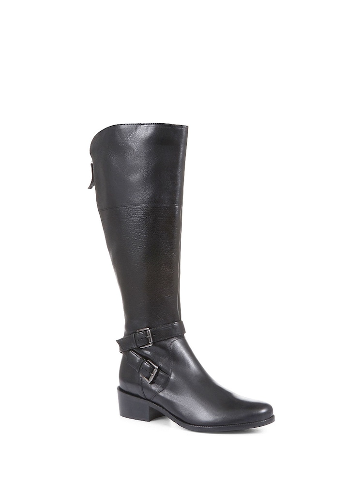 Jones Bootmaker Phoebe L Calf Leather Knee-High Black Boots - Image 3 of 6