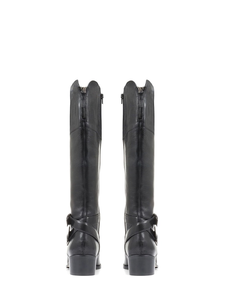 Jones Bootmaker Phoebe L Calf Leather Knee-High Black Boots - Image 4 of 6