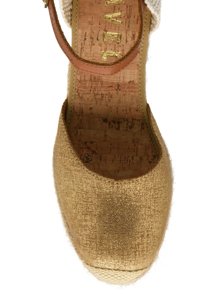 Ravel Gold Ankle Strap Wedge Espadrilles - Image 4 of 4