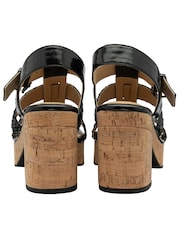 Ravel Black Block Heel Peep Toe Sandals - Image 3 of 4