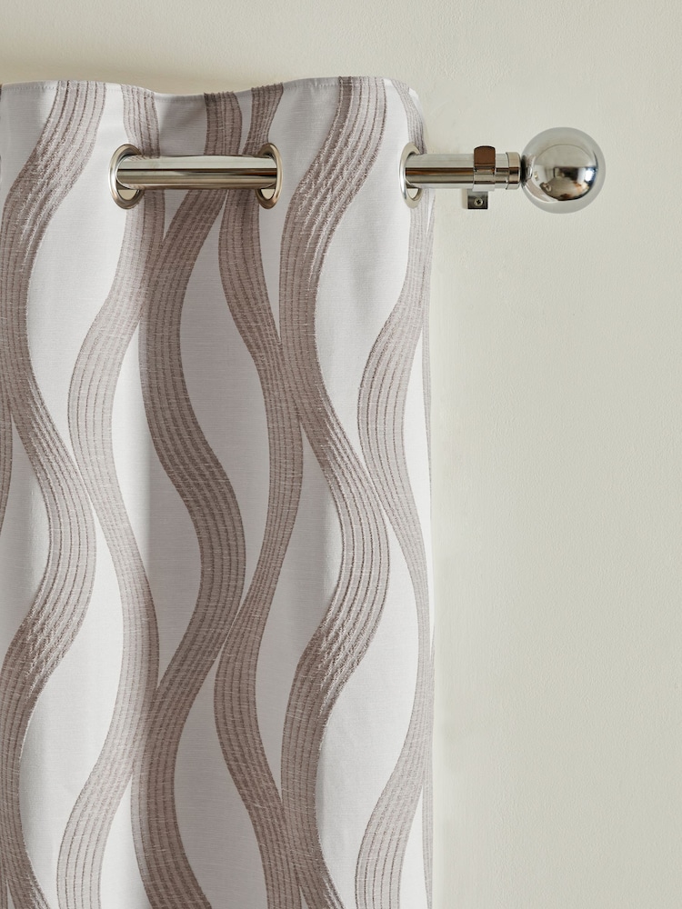 Cortinas revestidas com ilhós Jacquard Swirl - Imagem 1 de 5