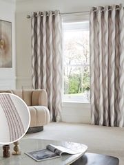 Cortinas revestidas com ilhós Jacquard Swirl - Imagem 2 de 5