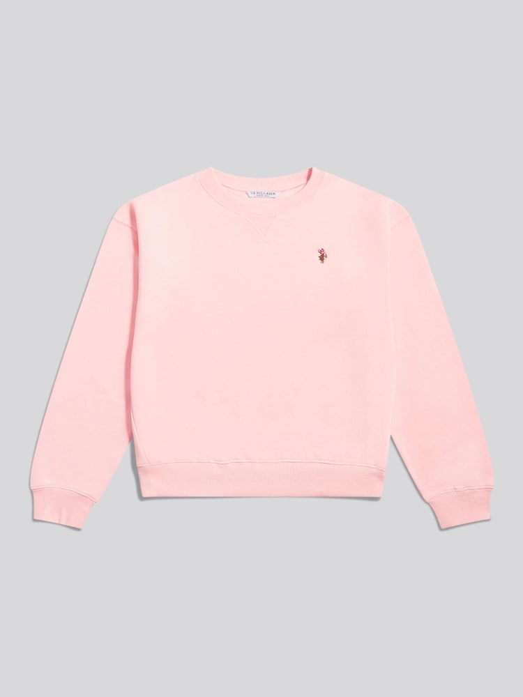 U.S. Polo Assn. Pink Double Horsemen Crew Neck Sweatshirt - Image 1 of 2 U.S. Polo Assn. Pink Double Horsemen Crew Neck Sweatshirt - Image 1 of 2
