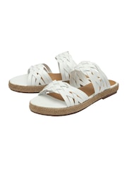 Ravel White Flat Mule Sandals - Image 2 of 4